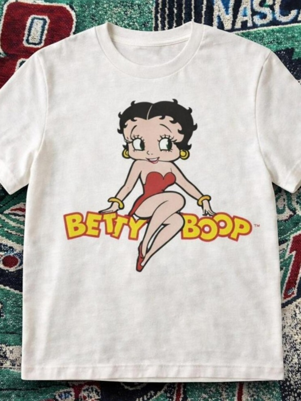 Betty Boop Cartoon Graphic Tee White Cute Streetwear T Shirt